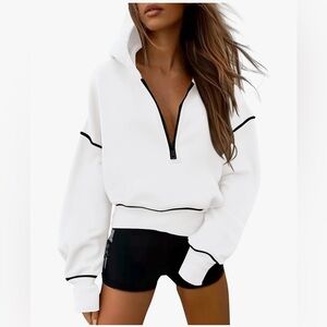 PrettyGarden Pullover Half Zip Sweatshirt Medium